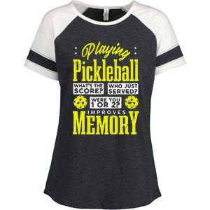 Playing Pickleball Improves Memory Dink Player Enza Ladies Jersey Colorblock Tee