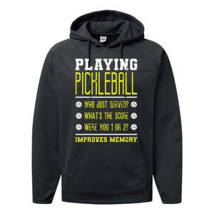 Playing Pickleball Improves Memory Dink Player Performance Fleece Hoodie