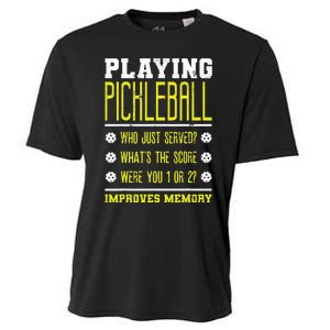 Playing Pickleball Improves Memory Dink Player Cooling Performance Crew T-Shirt