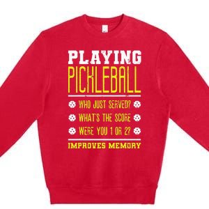 Playing Pickleball Improves Memory Dink Player Premium Crewneck Sweatshirt