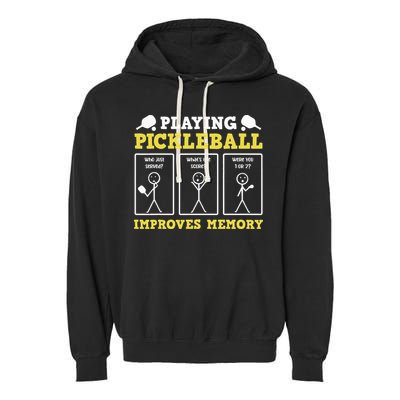 Playing Pickleball Improves Memory Dink Funny Pickleball Garment-Dyed Fleece Hoodie