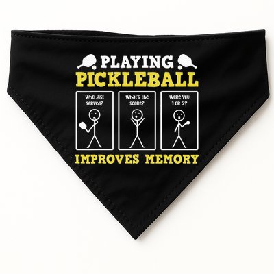 Playing Pickleball Improves Memory Dink Funny Pickleball USA-Made Doggie Bandana