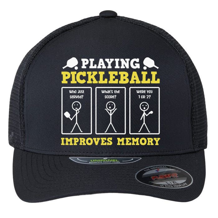 Playing Pickleball Improves Memory Dink Funny Pickleball Flexfit Unipanel Trucker Cap