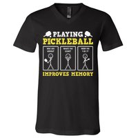Playing Pickleball Improves Memory Dink Funny Pickleball V-Neck T-Shirt