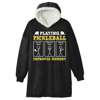 Playing Pickleball Improves Memory Dink Funny Pickleball Hooded Wearable Blanket