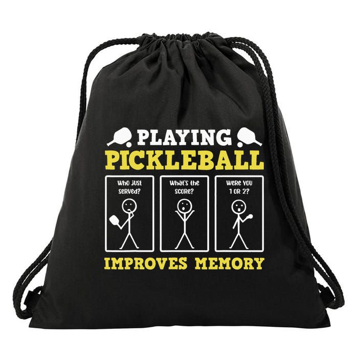 Playing Pickleball Improves Memory Dink Funny Pickleball Drawstring Bag
