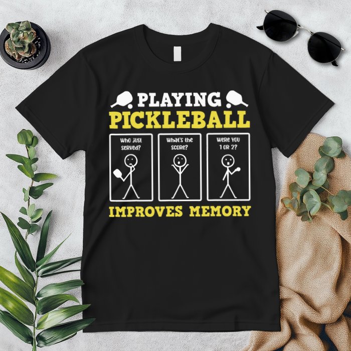 Playing Pickleball Improves Memory Dink Funny Pickleball Premium T-Shirt