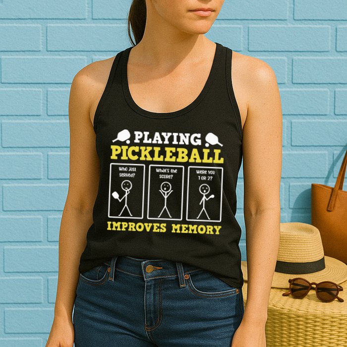 Playing Pickleball Improves Memory Dink Funny Pickleball Womens Tank Top