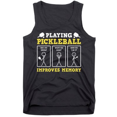 Playing Pickleball Improves Memory Dink Funny Pickleball Tank Top