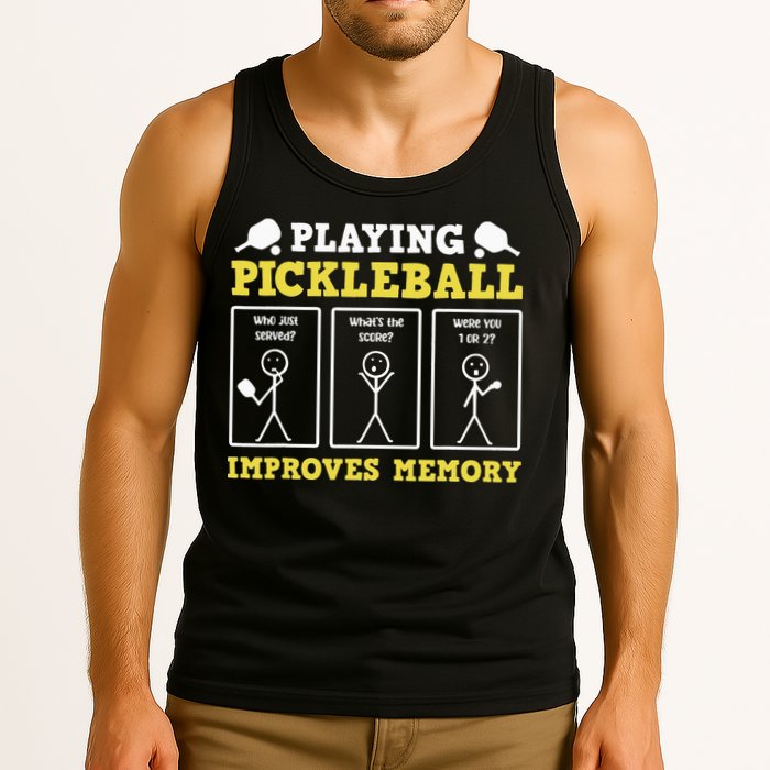 Playing Pickleball Improves Memory Dink Funny Pickleball Tank Top