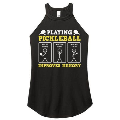 Playing Pickleball Improves Memory Dink Funny Pickleball Women's Perfect Tri Rocker Tank