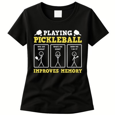 Playing Pickleball Improves Memory Dink Funny Pickleball Womens T-Shirt