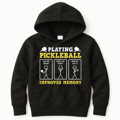 Playing Pickleball Improves Memory Dink Funny Pickleball Kids Hoodie