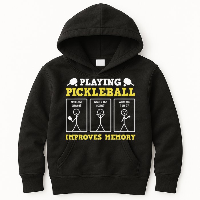 Playing Pickleball Improves Memory Dink Funny Pickleball Kids Hoodie