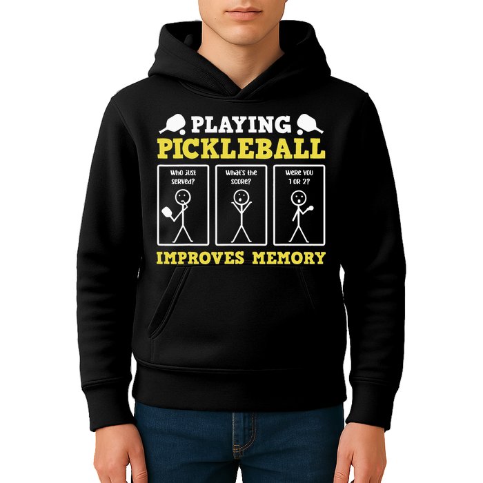 Playing Pickleball Improves Memory Dink Funny Pickleball Kids Hoodie