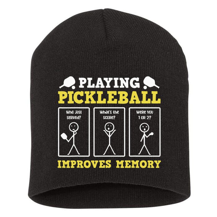 Playing Pickleball Improves Memory Dink Funny Pickleball Short Acrylic Beanie