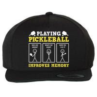 Playing Pickleball Improves Memory Dink Funny Pickleball Wool Snapback Cap