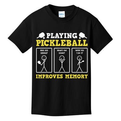 Playing Pickleball Improves Memory Dink Funny Pickleball Kids T-Shirt