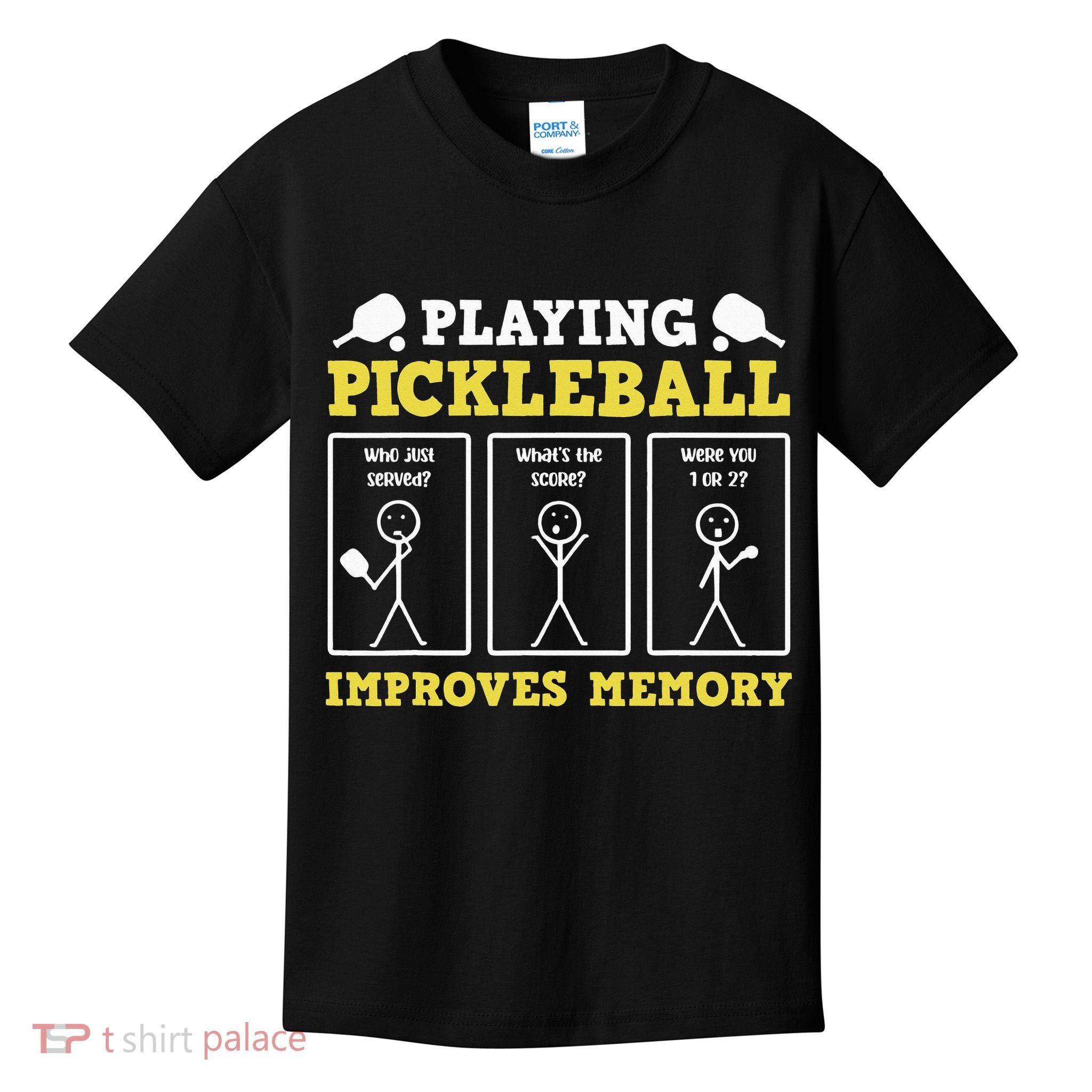 Playing Pickleball Improves Memory Dink Funny Pickleball Kids T-Shirt