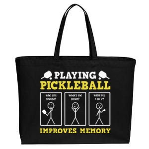 Playing Pickleball Improves Memory Dink Funny Pickleball Cotton Canvas Jumbo Tote