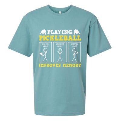 Playing Pickleball Improves Memory Dink Funny Pickleball Sueded Cloud Jersey T-Shirt