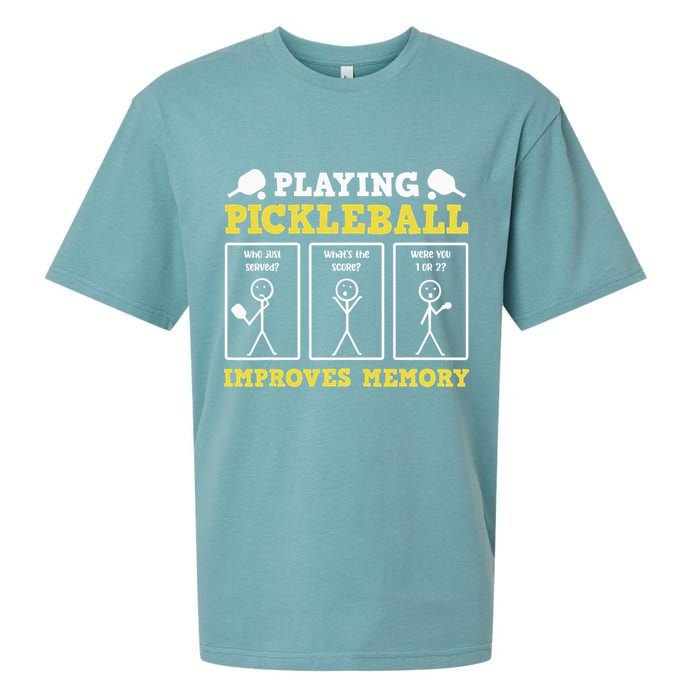 Playing Pickleball Improves Memory Dink Funny Pickleball Sueded Cloud Jersey T-Shirt
