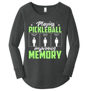 Playing Pickleball Improves Memory Funny Pickleball Dinking Women's Perfect Tri Tunic Long Sleeve Shirt