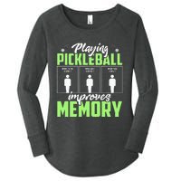 Playing Pickleball Improves Memory Funny Pickleball Dinking Women's Perfect Tri Tunic Long Sleeve Shirt