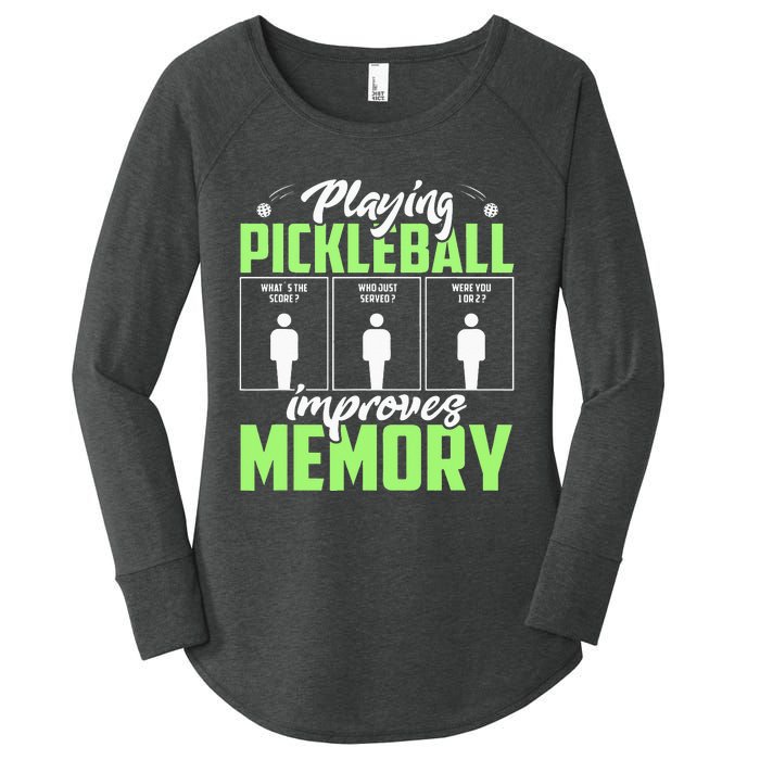 Playing Pickleball Improves Memory Funny Pickleball Dinking Women's Perfect Tri Tunic Long Sleeve Shirt