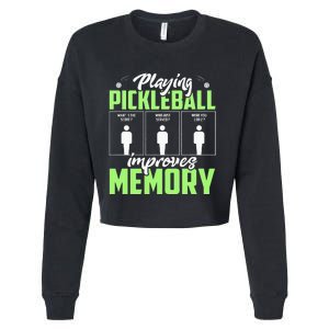 Playing Pickleball Improves Memory Funny Pickleball Dinking Cropped Pullover Crew