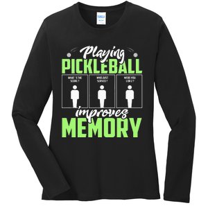 Playing Pickleball Improves Memory Funny Pickleball Dinking Ladies Long Sleeve Shirt