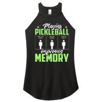 Playing Pickleball Improves Memory Funny Pickleball Dinking Women's Perfect Tri Rocker Tank