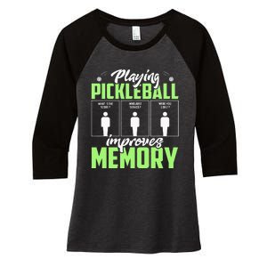 Playing Pickleball Improves Memory Funny Pickleball Dinking Women's Tri-Blend 3/4-Sleeve Raglan Shirt