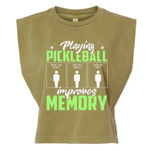 Playing Pickleball Improves Memory Funny Pickleball Dinking Garment-Dyed Women's Muscle Tee