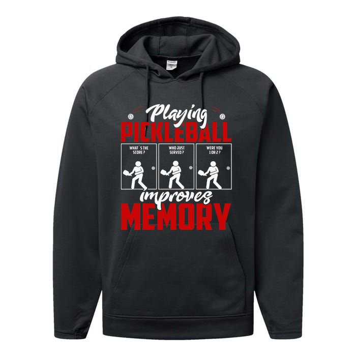 Playing Pickleball Improves Memory Pickleball Retirement Performance Fleece Hoodie