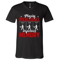 Playing Pickleball Improves Memory Pickleball Retirement V-Neck T-Shirt