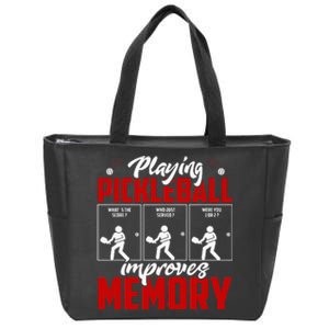 Playing Pickleball Improves Memory Dink Player Zip Tote Bag