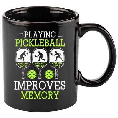 Playing Pickleball Improves Memory Pickleball Funny 11oz C Handle Ceramic Mug