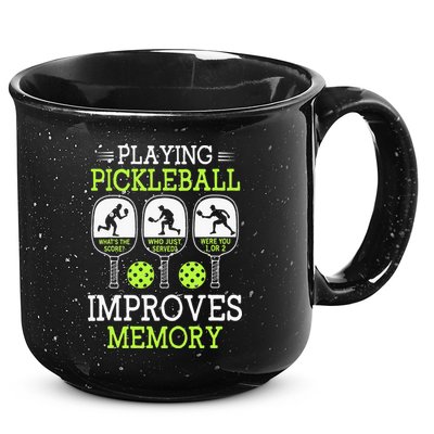 Playing Pickleball Improves Memory Pickleball Funny 15oz Campfire Ceramic Mug