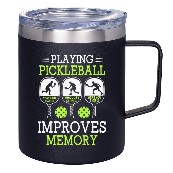 Playing Pickleball Improves Memory Pickleball Funny 12oz Stainless Steel Coffee Mug