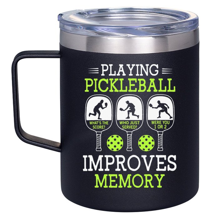 Playing Pickleball Improves Memory Pickleball Funny 12oz Stainless Steel Coffee Mug