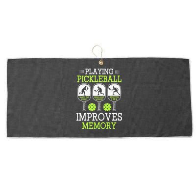 Playing Pickleball Improves Memory Pickleball Funny Large Microfiber Waffle Golf Towel