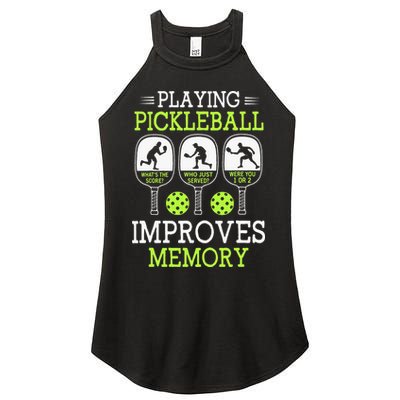 Playing Pickleball Improves Memory Pickleball Funny Women's Perfect Tri Rocker Tank