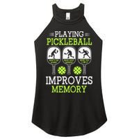Playing Pickleball Improves Memory Pickleball Funny Women's Perfect Tri Rocker Tank
