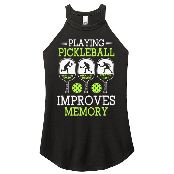 Playing Pickleball Improves Memory Pickleball Funny Women's Perfect Tri Rocker Tank