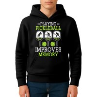 Playing Pickleball Improves Memory Pickleball Funny Kids Hoodie