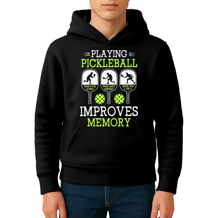 Playing Pickleball Improves Memory Pickleball Funny Kids Hoodie