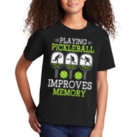 Playing Pickleball Improves Memory Pickleball Funny Kids T-Shirt