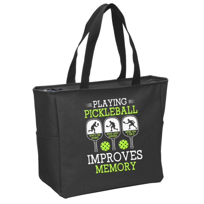 Playing Pickleball Improves Memory Pickleball Funny Zip Tote Bag