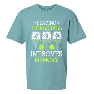 Playing Pickleball Improves Memory Pickleball Funny Sueded Cloud Jersey T-Shirt